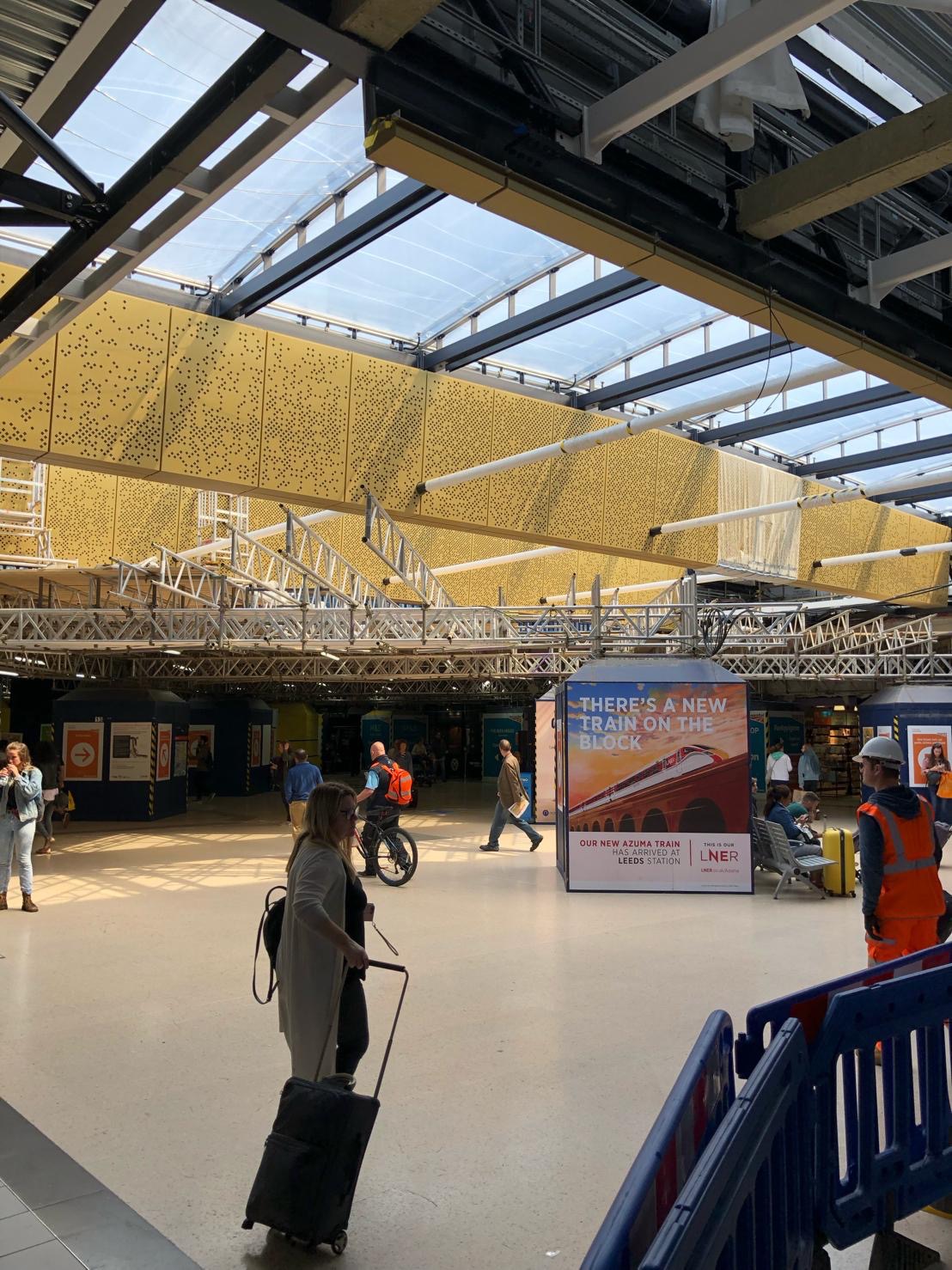 Daylight through the ETFE roof inside Leeds Station
